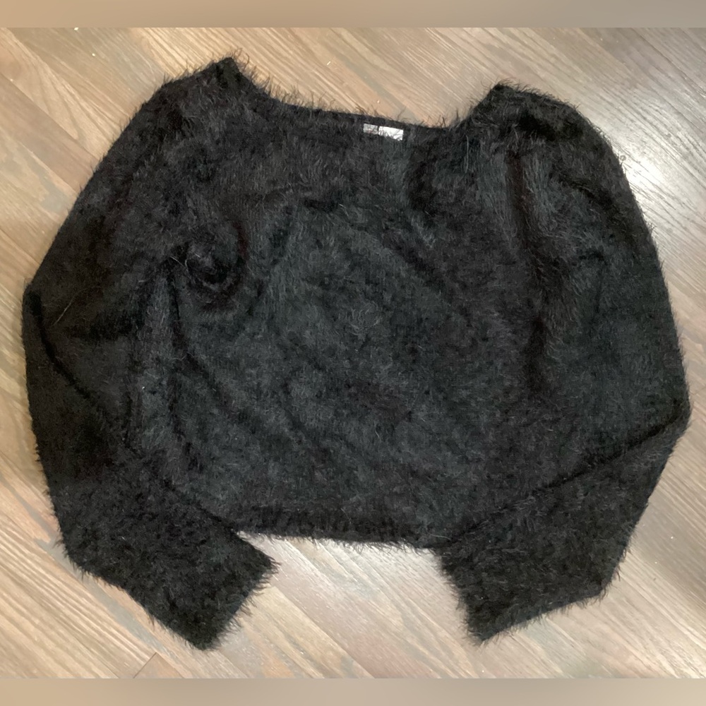Women’s Capezio Black Fuzzy Sweater